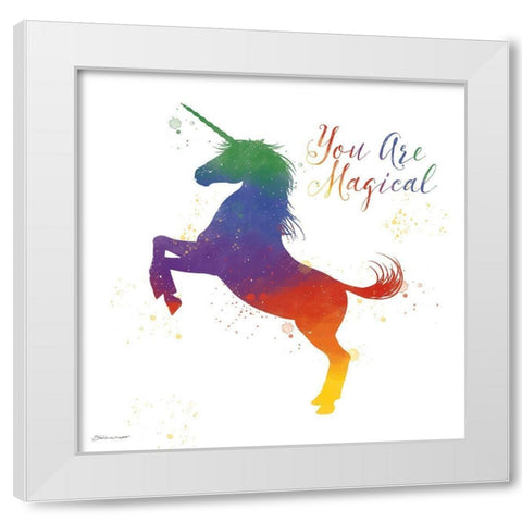 Magical Unicorn White Modern Wood Framed Art Print by Marrott, Stephanie