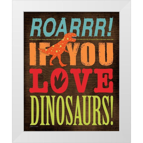 Roarrr! White Modern Wood Framed Art Print by Marrott, Stephanie