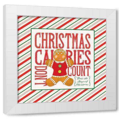 Christmas Calories White Modern Wood Framed Art Print by Marrott, Stephanie