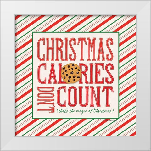 Christmas Calories White Modern Wood Framed Art Print by Marrott, Stephanie