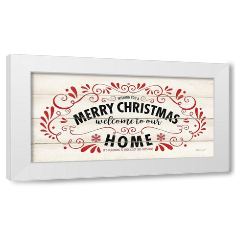 Merry Christmas White Modern Wood Framed Art Print by Marrott, Stephanie