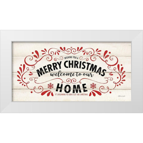 Merry Christmas White Modern Wood Framed Art Print by Marrott, Stephanie