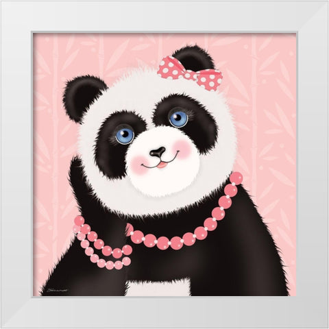 Glamour Panda White Modern Wood Framed Art Print by Marrott, Stephanie