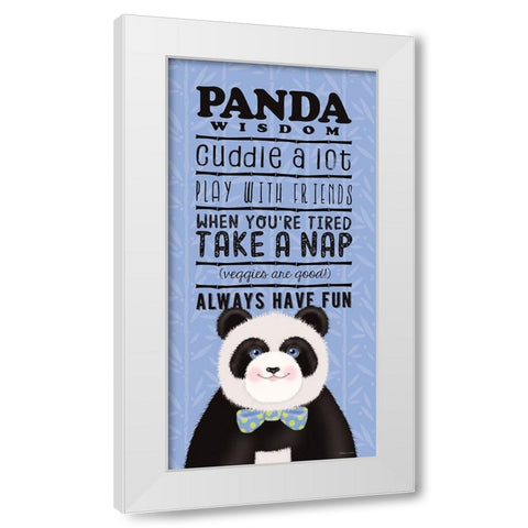 Panda Wisdom White Modern Wood Framed Art Print by Marrott, Stephanie