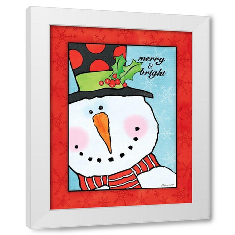Snowman I White Modern Wood Framed Art Print by Marrott, Stephanie