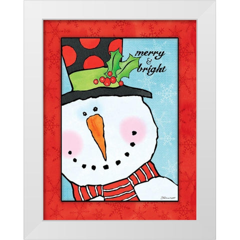 Snowman I White Modern Wood Framed Art Print by Marrott, Stephanie
