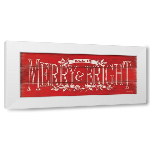 Merry and Bright White Modern Wood Framed Art Print by Marrott, Stephanie