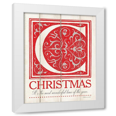 Christmas White Modern Wood Framed Art Print by Marrott, Stephanie