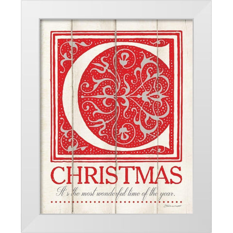 Christmas White Modern Wood Framed Art Print by Marrott, Stephanie