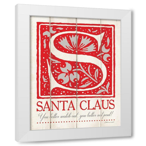 Santa Claus White Modern Wood Framed Art Print by Marrott, Stephanie