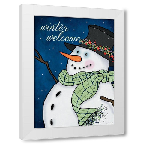 Winter Welcome White Modern Wood Framed Art Print by Marrott, Stephanie