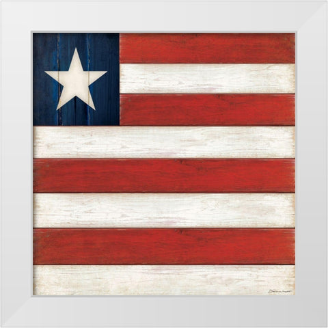 Flag White Modern Wood Framed Art Print by Marrott, Stephanie