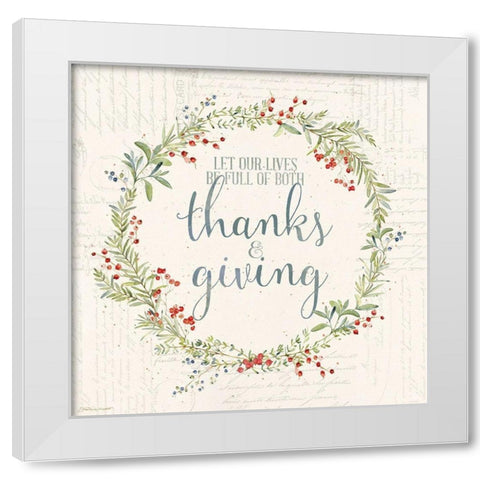 Thanks and Giving White Modern Wood Framed Art Print by Marrott, Stephanie