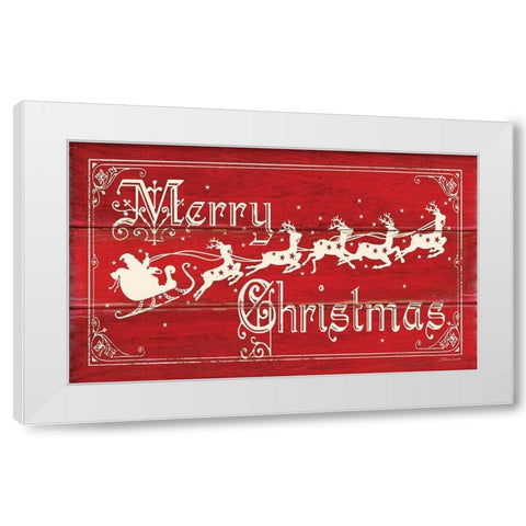 Merry Christmas White Modern Wood Framed Art Print by Marrott, Stephanie