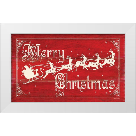 Merry Christmas White Modern Wood Framed Art Print by Marrott, Stephanie