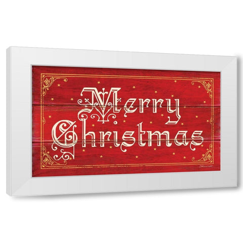 Merry Christmas White Modern Wood Framed Art Print by Marrott, Stephanie