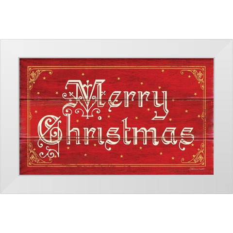 Merry Christmas White Modern Wood Framed Art Print by Marrott, Stephanie