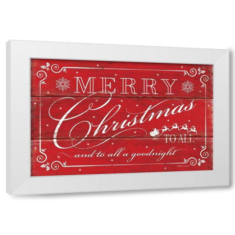 Merry Christmas to All White Modern Wood Framed Art Print by Marrott, Stephanie