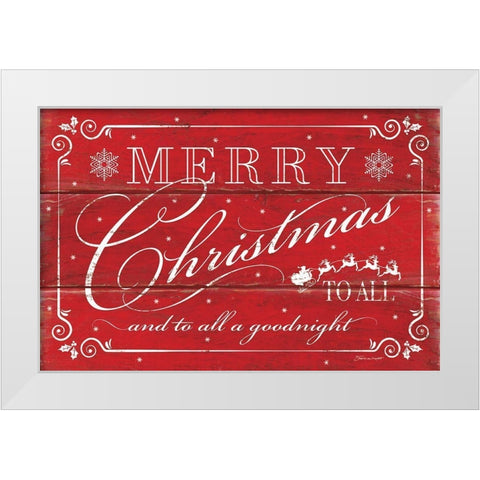 Merry Christmas to All White Modern Wood Framed Art Print by Marrott, Stephanie