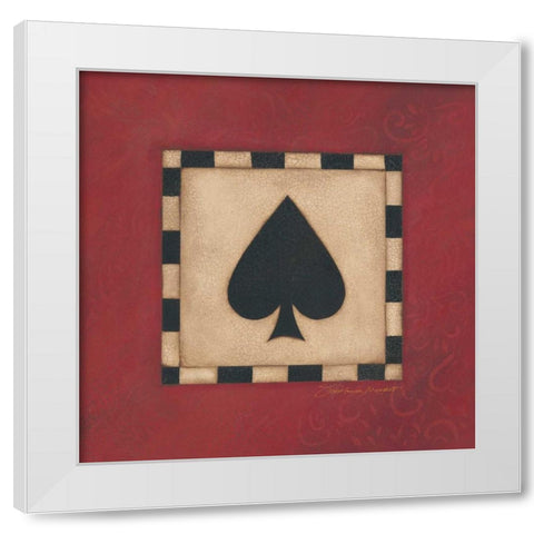 Spade White Modern Wood Framed Art Print by Marrott, Stephanie