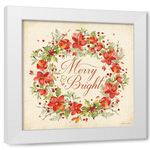 Merry and Bright White Modern Wood Framed Art Print by Marrott, Stephanie