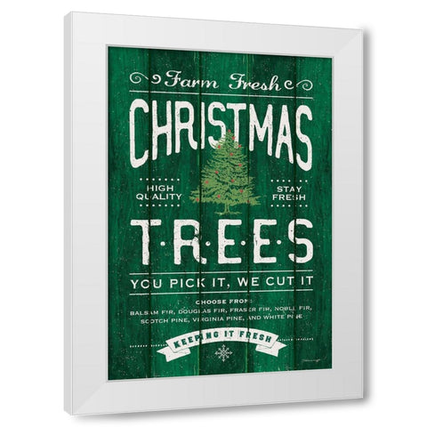 Christmas Trees White Modern Wood Framed Art Print by Marrott, Stephanie