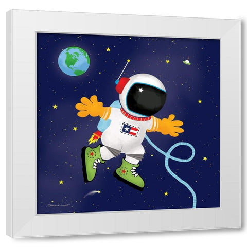 Astronaut In Space White Modern Wood Framed Art Print by Marrott, Stephanie