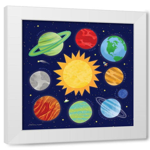 Our Solar System White Modern Wood Framed Art Print by Marrott, Stephanie