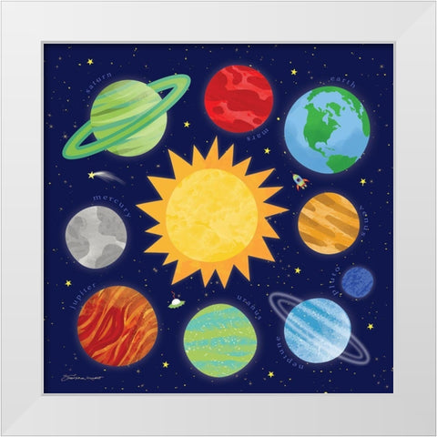 Our Solar System White Modern Wood Framed Art Print by Marrott, Stephanie