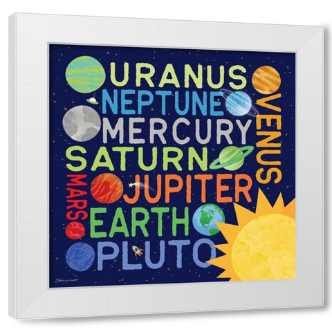 Our Planets White Modern Wood Framed Art Print by Marrott, Stephanie