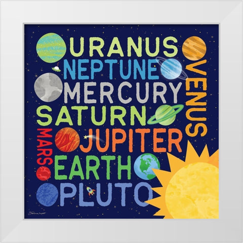 Our Planets White Modern Wood Framed Art Print by Marrott, Stephanie