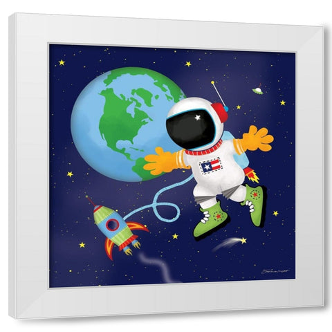 Space Flight White Modern Wood Framed Art Print by Marrott, Stephanie