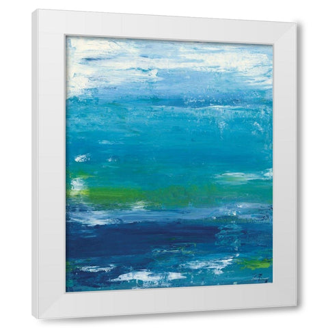 Abstract In Blue II White Modern Wood Framed Art Print by Marrott, Stephanie