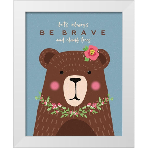 Brave Bear White Modern Wood Framed Art Print by Marrott, Stephanie