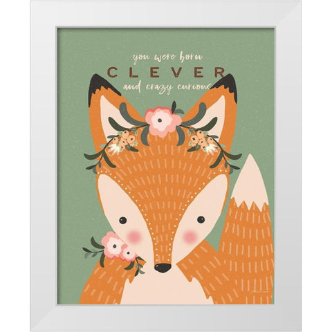Clever Fox White Modern Wood Framed Art Print by Marrott, Stephanie
