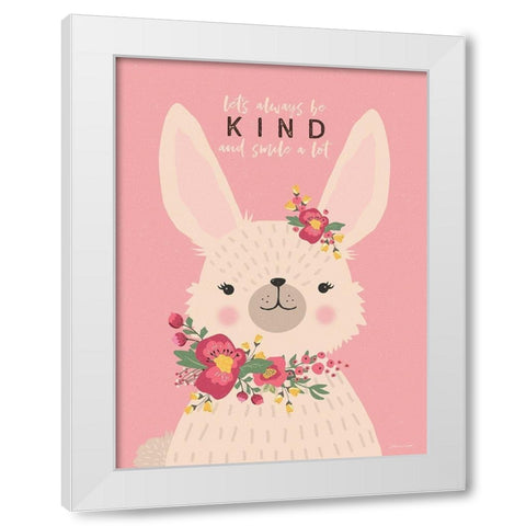 Kind Bunny White Modern Wood Framed Art Print by Marrott, Stephanie