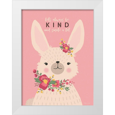Kind Bunny White Modern Wood Framed Art Print by Marrott, Stephanie