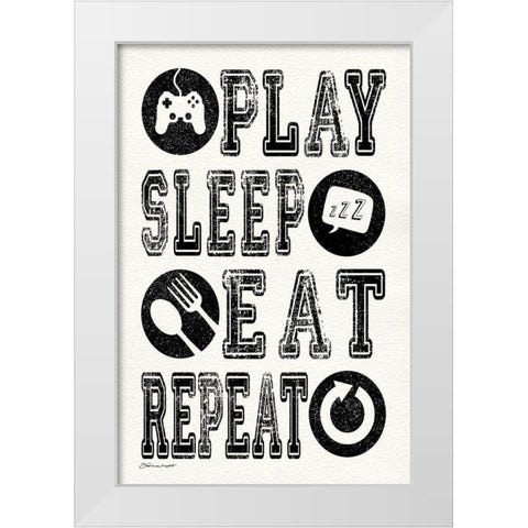 Repeat White Modern Wood Framed Art Print by Marrott, Stephanie