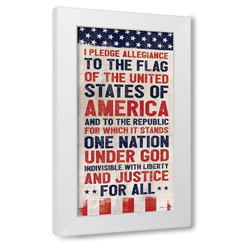 Pledge of Alligence White Modern Wood Framed Art Print by Marrott, Stephanie