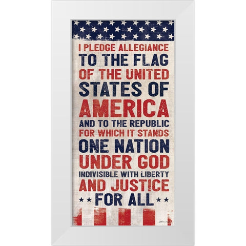 Pledge of Alligence White Modern Wood Framed Art Print by Marrott, Stephanie