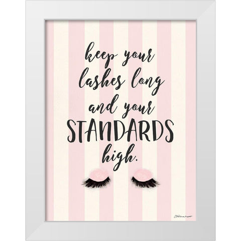 Lashes Long White Modern Wood Framed Art Print by Marrott, Stephanie
