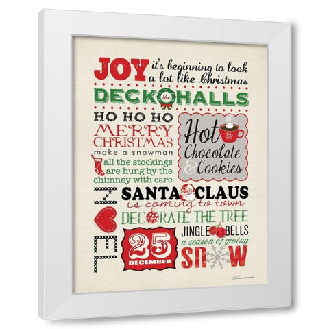 Deck The Halls White Modern Wood Framed Art Print by Marrott, Stephanie
