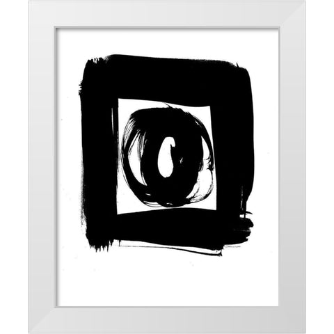 Circle In A Square White Modern Wood Framed Art Print by Marrott, Stephanie