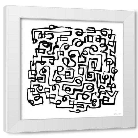 Scribbles White Modern Wood Framed Art Print by Marrott, Stephanie