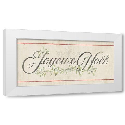 Flour Sack - Joyeux Noel White Modern Wood Framed Art Print by Marrott, Stephanie