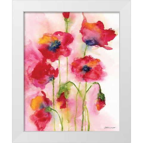 Poppy Impressions I White Modern Wood Framed Art Print by Marrott, Stephanie