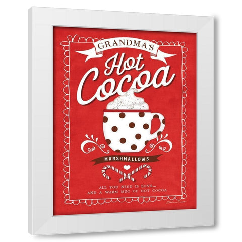 Hot Cocoa White Modern Wood Framed Art Print by Marrott, Stephanie