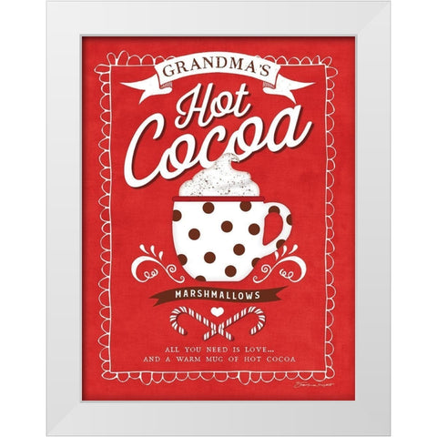 Hot Cocoa White Modern Wood Framed Art Print by Marrott, Stephanie