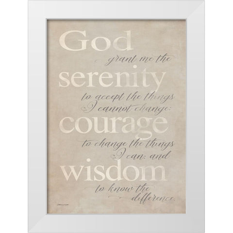 Serenity Prayer White Modern Wood Framed Art Print by Marrott, Stephanie