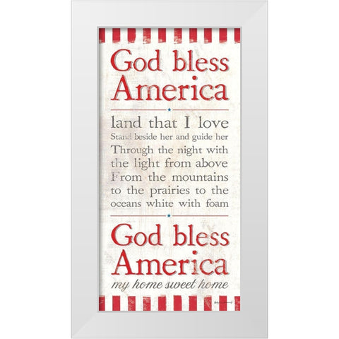 Bless America White Modern Wood Framed Art Print by Marrott, Stephanie